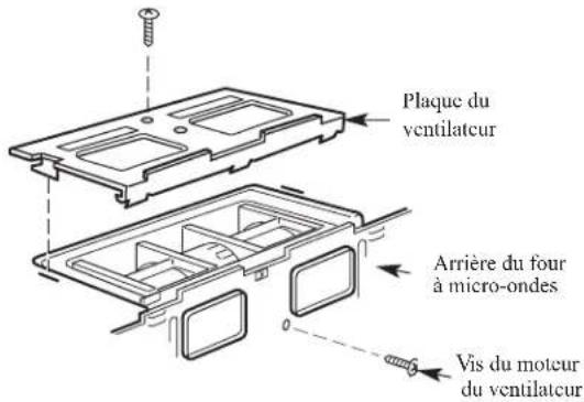 Plaque du ventilateur Arrière du four à micro-ondes Vis du moteur du ventilateur