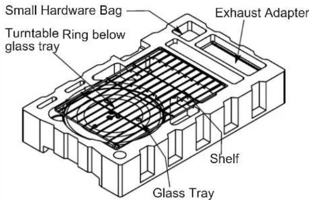 Small Hardware Bag Turntable Ring below glass tray Exhaust Adapter Shelf Glass Tray