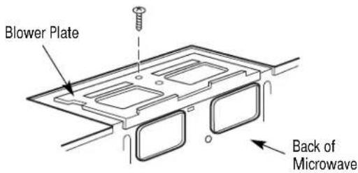 Blower Plate Back of Microwave
