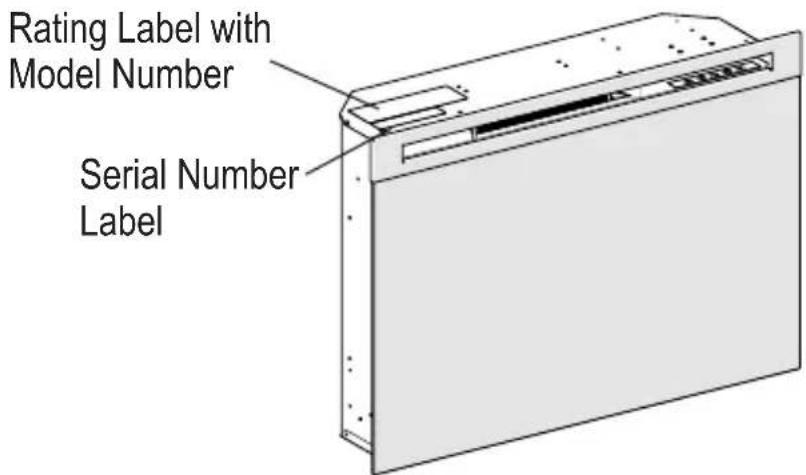 Rating Label with Model Number Serial Number Label