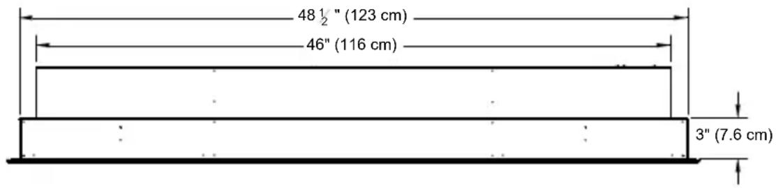 48 1/2" (123 cm) 46" (116 cm) 3" (7.6 cm)