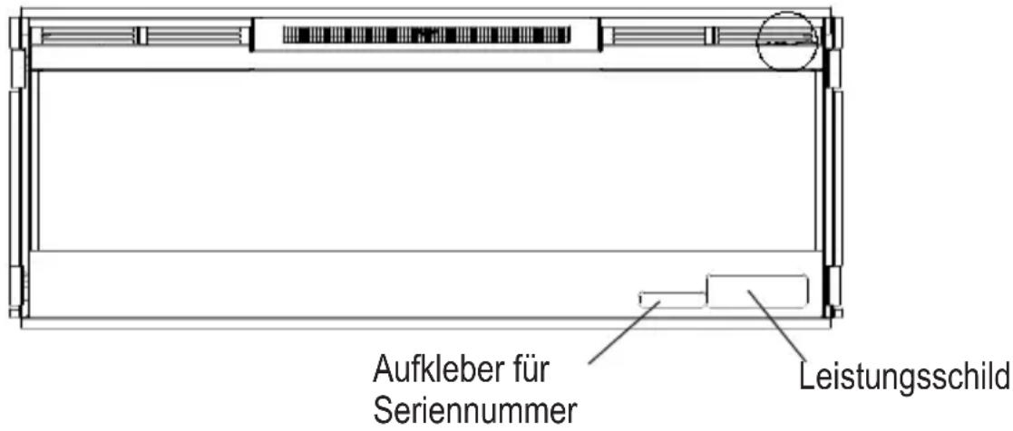 Aufkleber für Seriennummer Leistungsschild