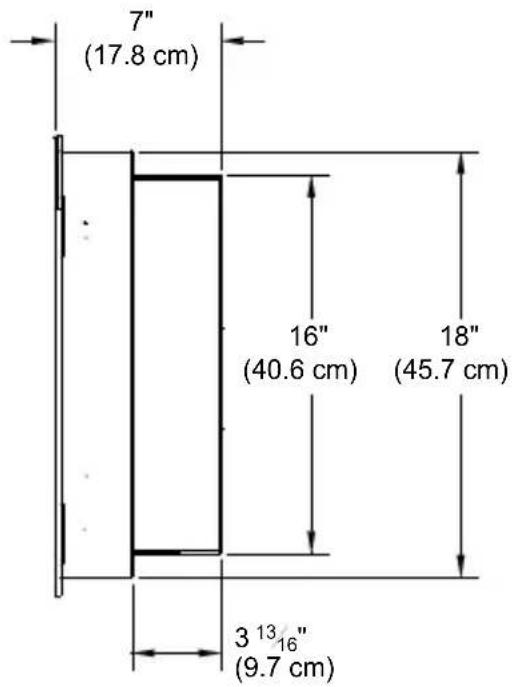 7" (17.8 cm) 16" (40.6 cm) 18" (45.7 cm) 3 13 16" (9.7 cm)