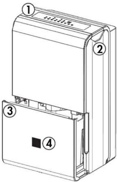 Technical diagram of a device with numbered components, likely an electronic or mechanical assembly.