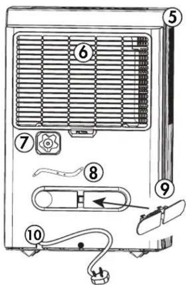 Diagram of a refrigerator interior with numbered parts for identification and assembly reference.