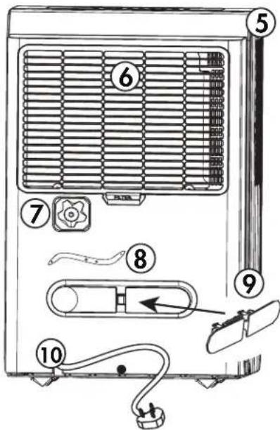 Diagram of a refrigerator interior with numbered parts for identification and assembly reference.