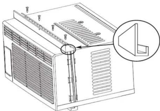 Technical line drawing of a server rack with ventilation grilles and a magnified inset showing a 3D component detail (no text or symbols).