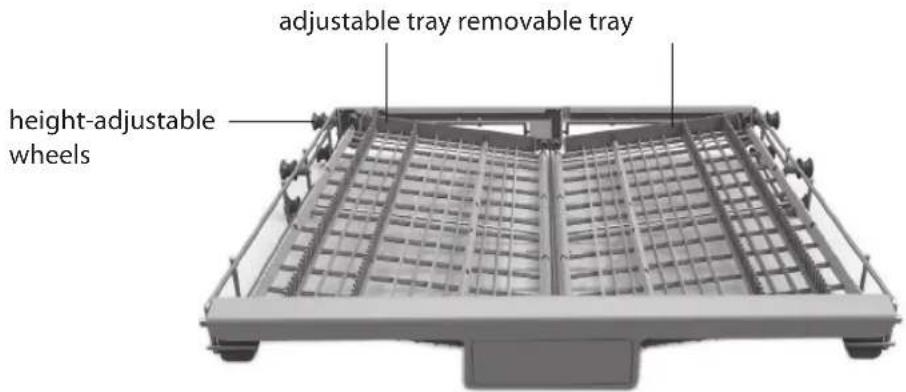 adjustable tray removable tray height-adjustable wheels