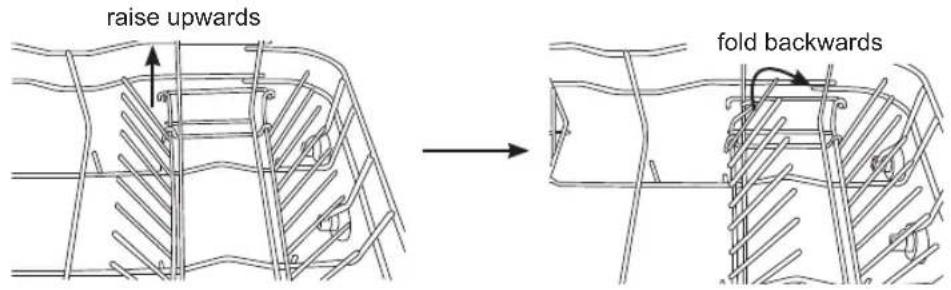 raise upwards fold backwards