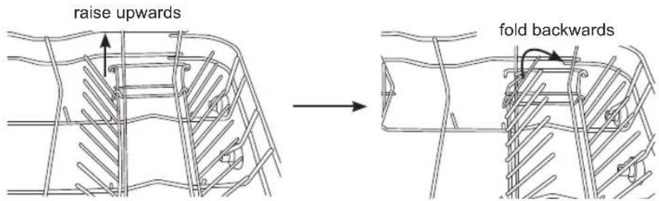 raise upwards fold backwards