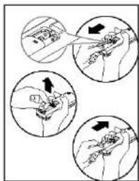 Diagram illustrating hand positioning and movement of a robotic arm, with arrows indicating movement direction.