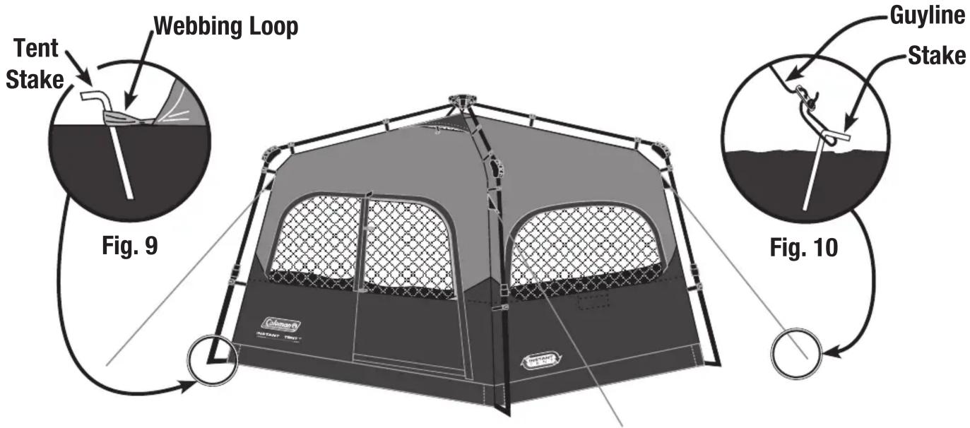 Tent Stake Webbing Loop Fig. 9 Guyline Stake Fig. 10