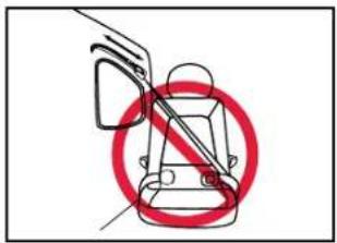 Diagram showing a hand holding a device with a red prohibition symbol over a vehicle silhouette