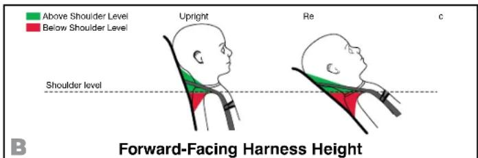 Above Shoulder Level Below Shoulder Level Upright Re c Shoulder level Forward-Facing Harness Height