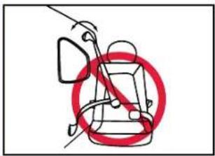 Diagram showing a hand holding a device with a red prohibition symbol over a container, indicating no protection or inhibition.
