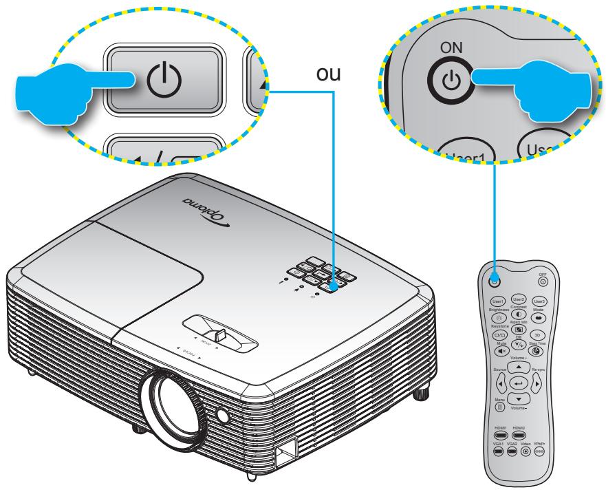 OPTOMA HD27 - Mise sous/hors tension du projecteur - 1