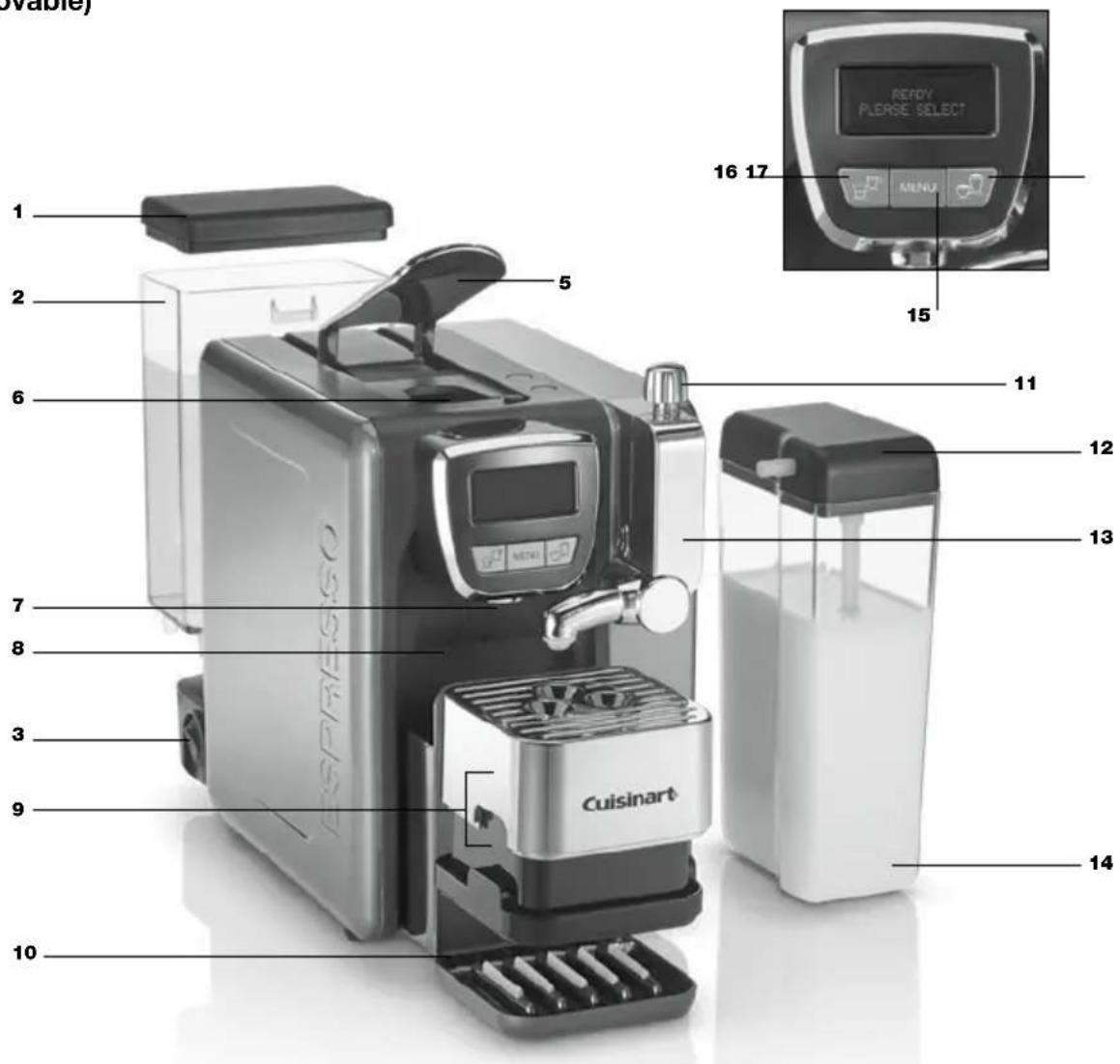 1 2 5 6 7 8 9 10 CUISINART 11 12 13 14 15 16 17 MENU READY PLEASE SELECT