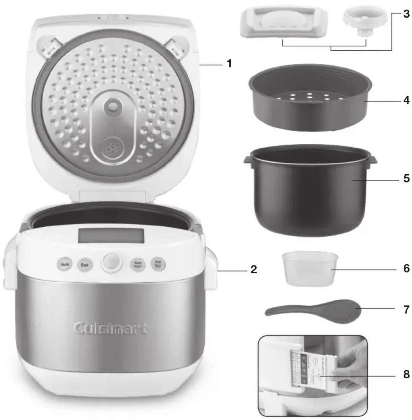 Cuisimart Saué Sok Keep Ram Seat Stop 1 2 3 4 5 6 7 8
