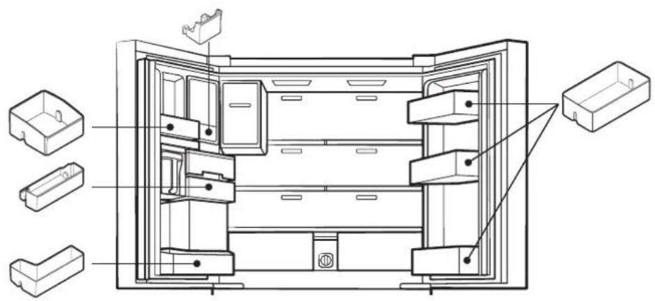 Dacor DRF36C000SR - Compartimientos de las puertas - 1