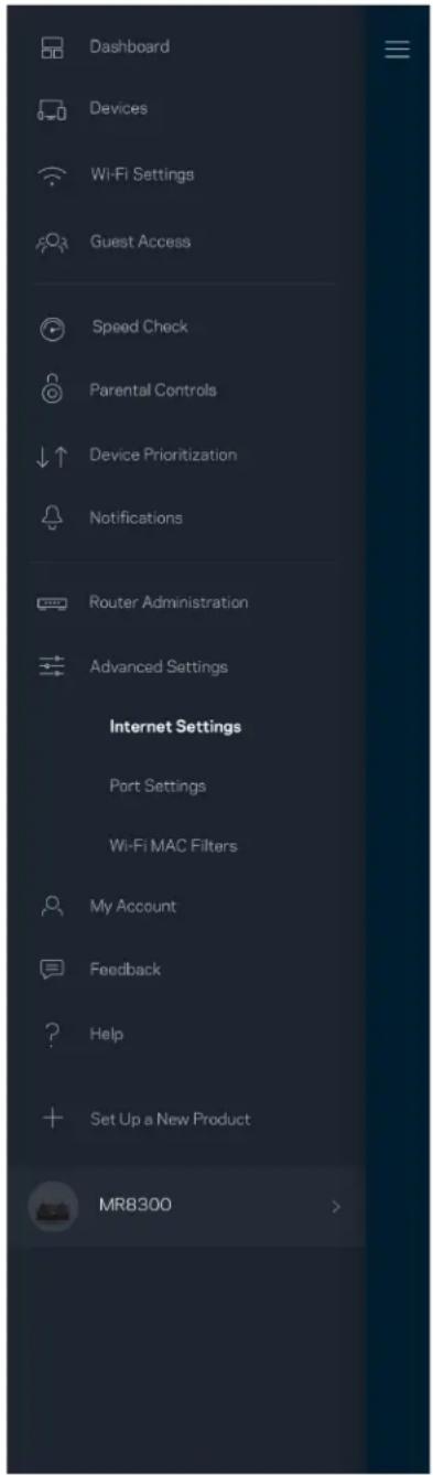 LINKSYS MAX-STREAM MR9000 - Internetindstillinger - 1