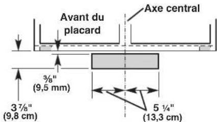 Avant du placard Axe central 3 7/8" (9,5 mm) 5 1/4" (13,3 cm)