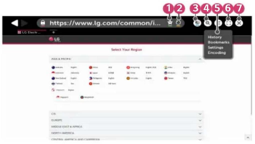 12 34 56 7 https://www.lg.com/common/i... LG Electr... LG Select Your Region Asia & Pacific Europe Middle East & Africa North America Central America and Caribbean History Bookmarks Settings Encoding CIS. EUROPE 12 34 56 7