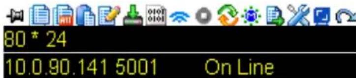 80 * 24 10.0.90.141 5001 On Line