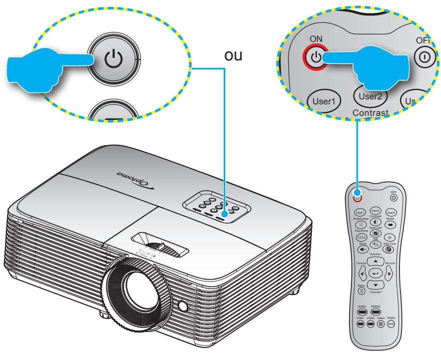OPTOMA HD270e - Mise sous/hors tension du projecteur - 1
