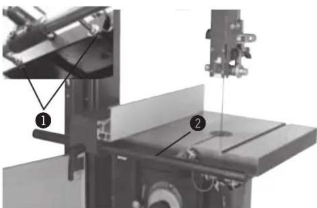 Technical diagram showing mechanical assembly with labeled components 1 and 2