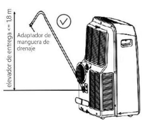 elevador de entrega <= 1,8 m Adaptador de manguera de drenaje