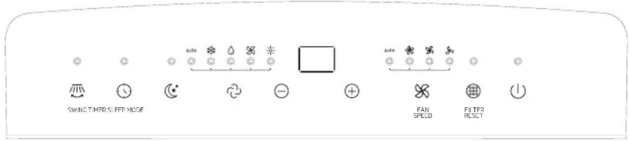 SWING TIMER SLEEP MODE auto FAN SPEED FILTER RESET