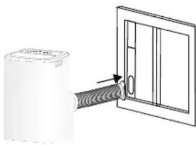 BEKO BX 109C - Installation du tuyau d'évacuation dans une fenêtre - 1