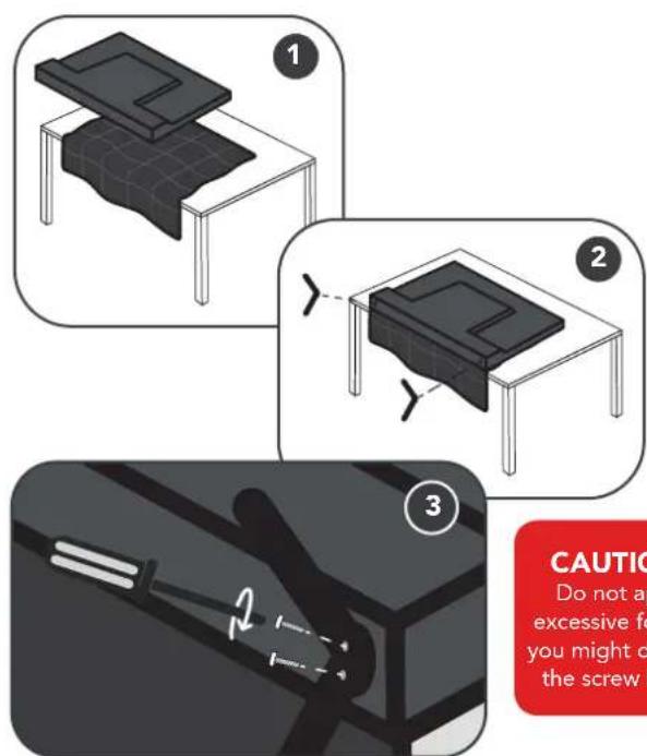 1 2 3 CAUTIC Do not ap excessive fo you might do the screw