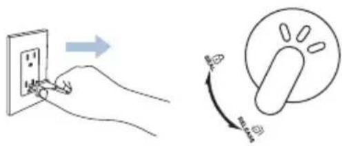 Diagram showing hand installation of an electrical outlet with a magnified view of the bulb's internal structure.