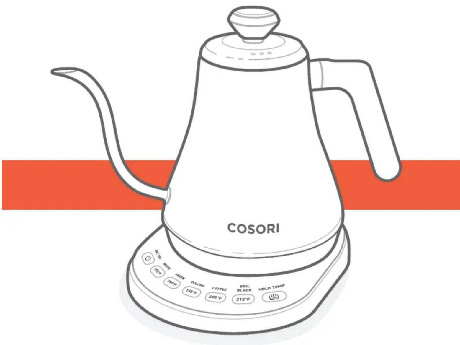 COSORI OK FOR WHITE GREEN ZELOND COFFEE BOIL BLACK HOLD TEMP