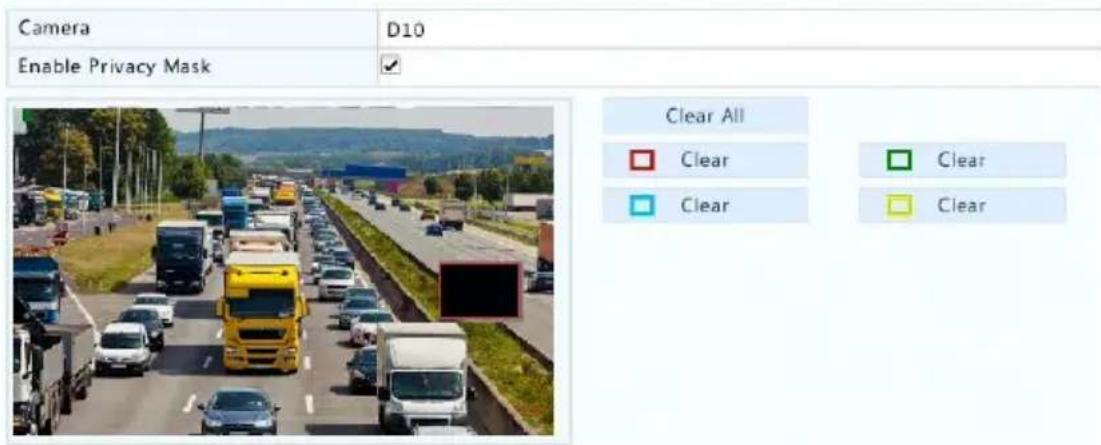 Camera Enable Privacy Mask D10 Clear All Clear Clear Clear Clear Clear