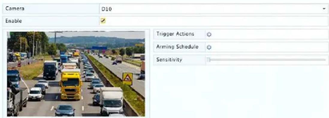 Camera D10 Enable Trigger Actions Arming Schedule Sensitivity