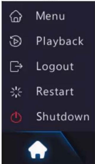 Menu Playback Logout Restart Shutdown