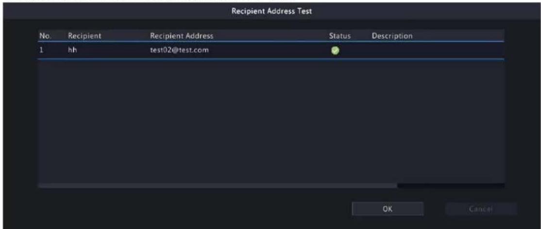 Recipient Address Test No. Recipient Recipient Address Status Description 1 hh test02@test.com OK Cancel