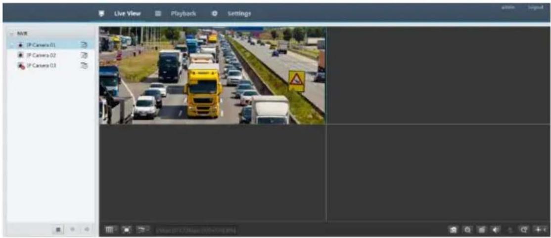 Live View Playfork Settings NVR IP Camera 01 IP Camera 02 IP Camera 03 View playback Settings control layout ©2014.07.2014/07.01.2014
