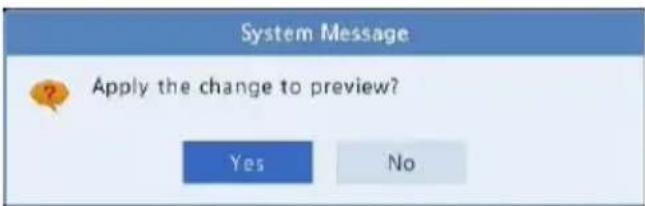 System Message Apply the change to preview? Yes No