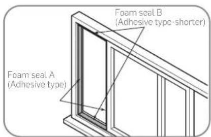 Foam seal A (Adhesive type) Foam seal B (Adhesive type-shorter)
