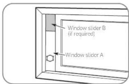 Window slider B (if required) Window slider A