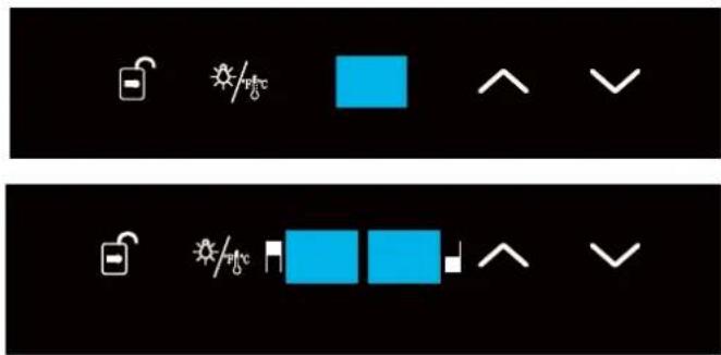 Two identical UI icons with weather and lock symbols, one displaying sun/PGC and others with checkmarks and arrows.