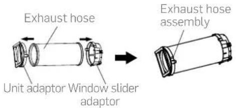 Exhaust hose Unit adaptor Window slider adaptor Exhaust hose assembly