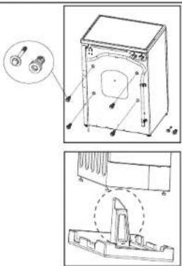 Technical diagram of a refrigerator with labeled parts and exploded view, including a close-up detail view.