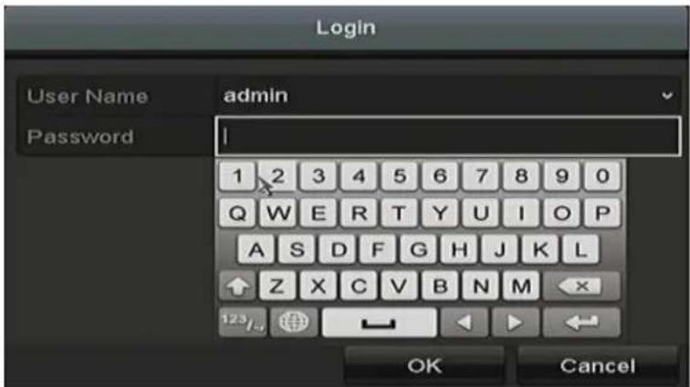 Login User Name admin Password I 1 2 3 4 5 6 7 8 9 0 Q W E R T Y U I O P A S D F G H J K L Z X C V B N M 123 OK Cancel