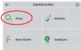 Gulverá izvelne Atrast Madruts Mara Navitel Iestatijumi
