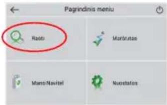 Pagrindis menu Radio Maniutras MonoNavitel Nuostatos