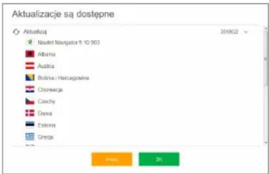 Aktualizacje są dostępne Aktualizaj Navitel Navigator 9:10:503 Albania Austria Bofnia i Herzegovina Chonwacja Caschy Dama Estonia Grecja 2018Q2 Area OK